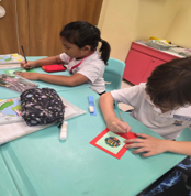 Students making card2